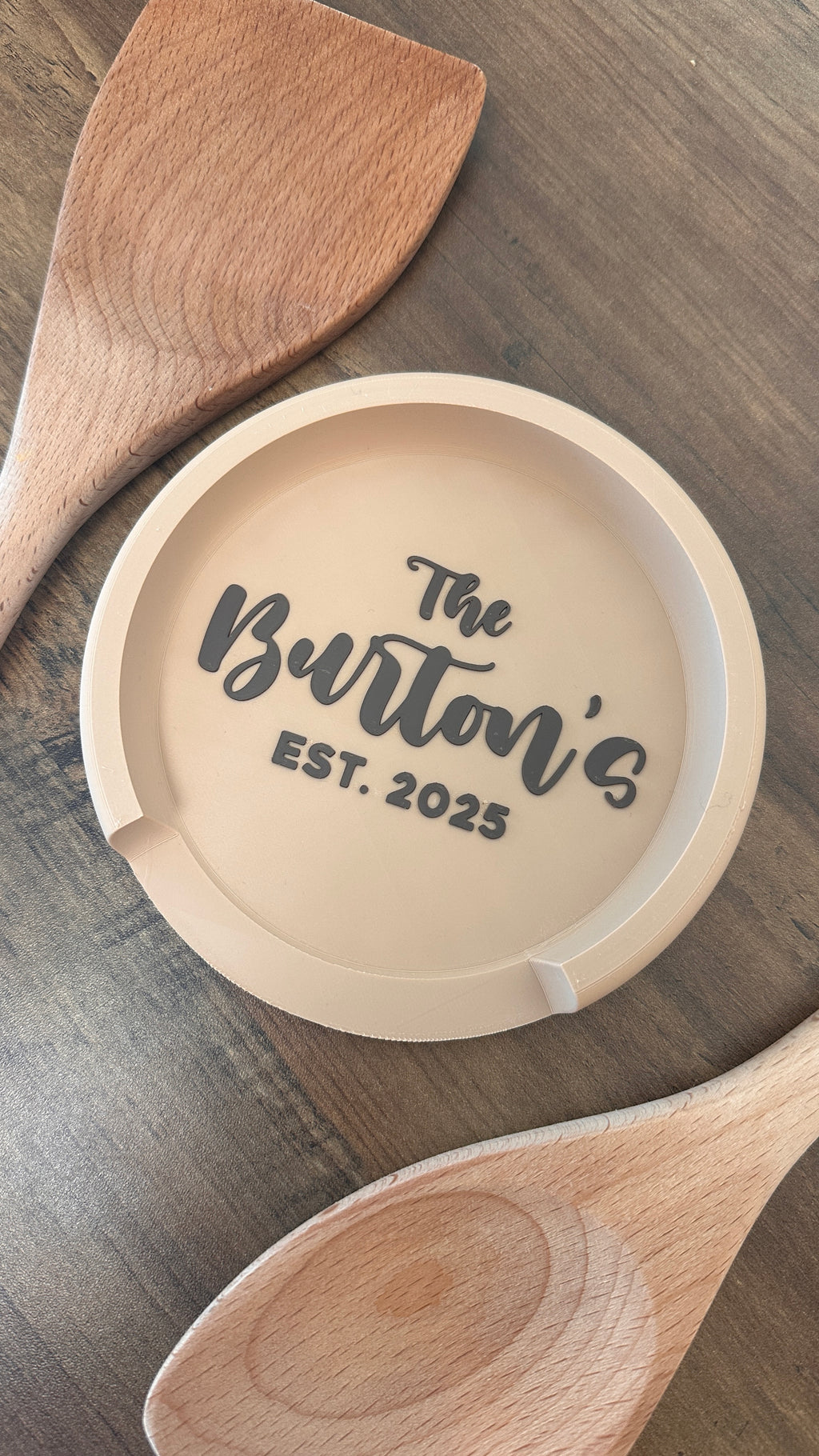 Custom 3D Printed Spatula Holder – Personalized with Family Name & EST Date
