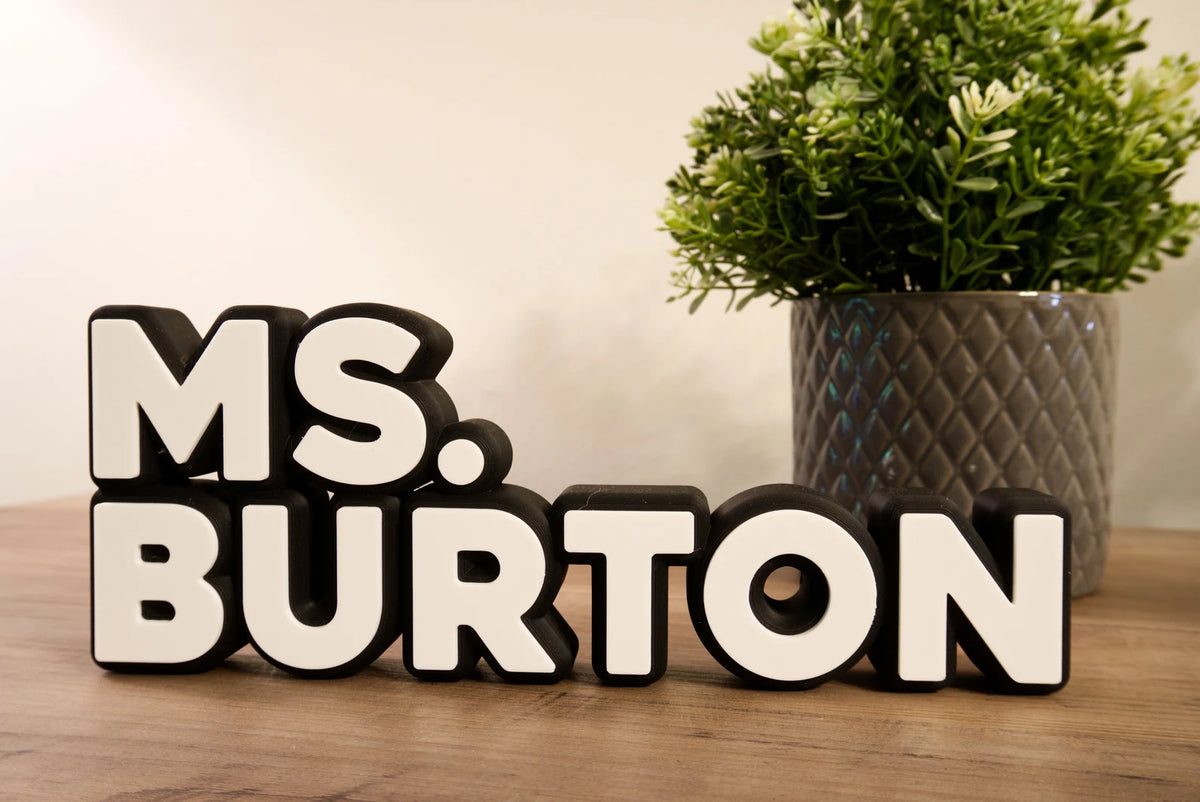 Personalized Teacher Name Plate - Custom Desk Sign for Educators