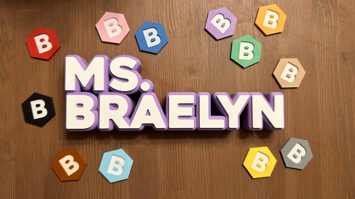 Personalized Teacher Name Plate - Custom Desk Sign for Educators