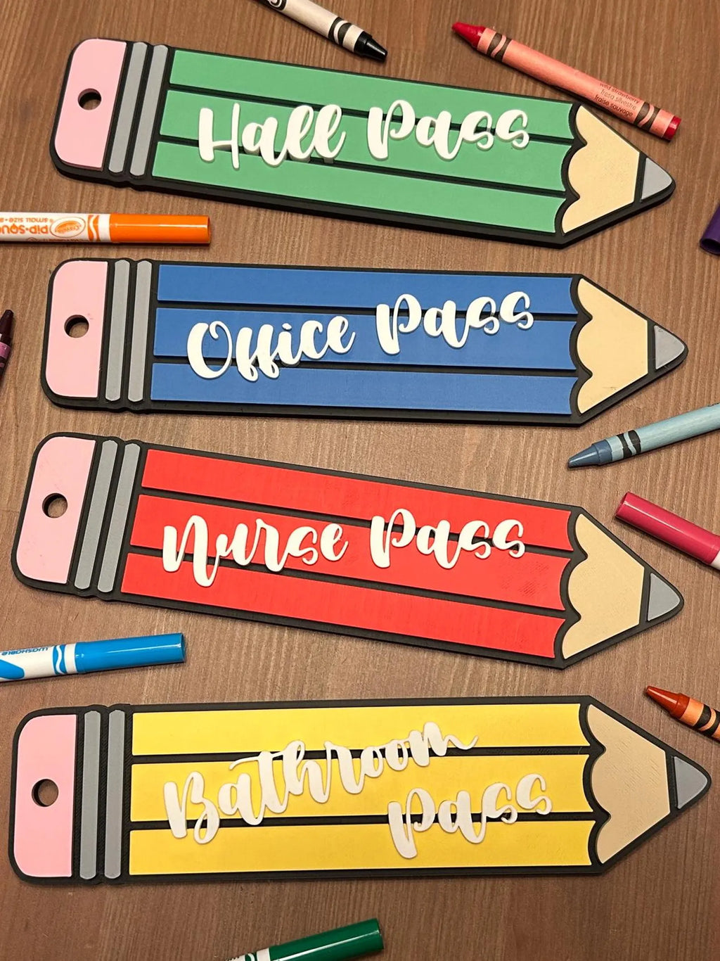 3D Printed Pencil Hall Pass: Teacher Classroom Decor