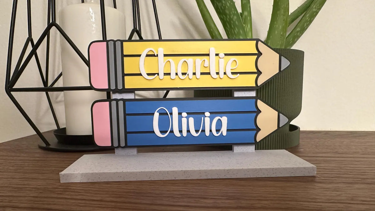 Custom 3D Printed Pencil Name Magnets – Personalized School, Locker & Refrigerator Magnets | Teacher Gift | Classroom Décor