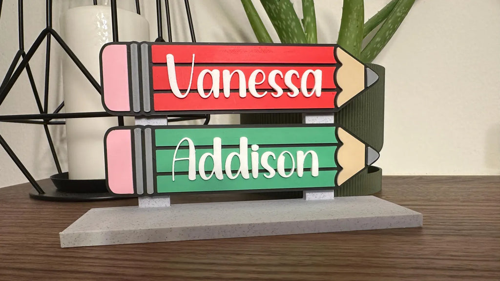Custom 3D Printed Pencil Name Magnets – Personalized School, Locker & Refrigerator Magnets | Teacher Gift | Classroom Décor