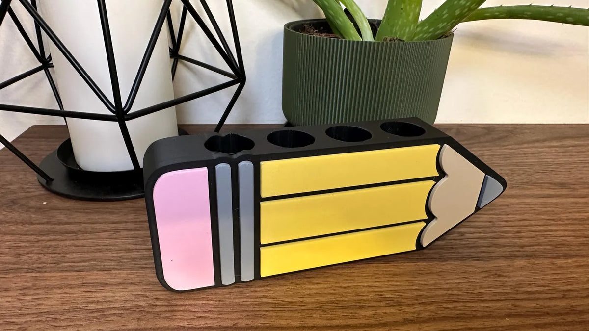 Pencil Dry Erase Marker Holder for Large Markers | 3D Printed Magnetic or Non-Magnetic Whiteboard Organizer | Teacher Gift