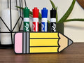 Pencil Dry Erase Marker Holder for Large Markers | 3D Printed Magnetic or Non-Magnetic Whiteboard Organizer | Teacher Gift