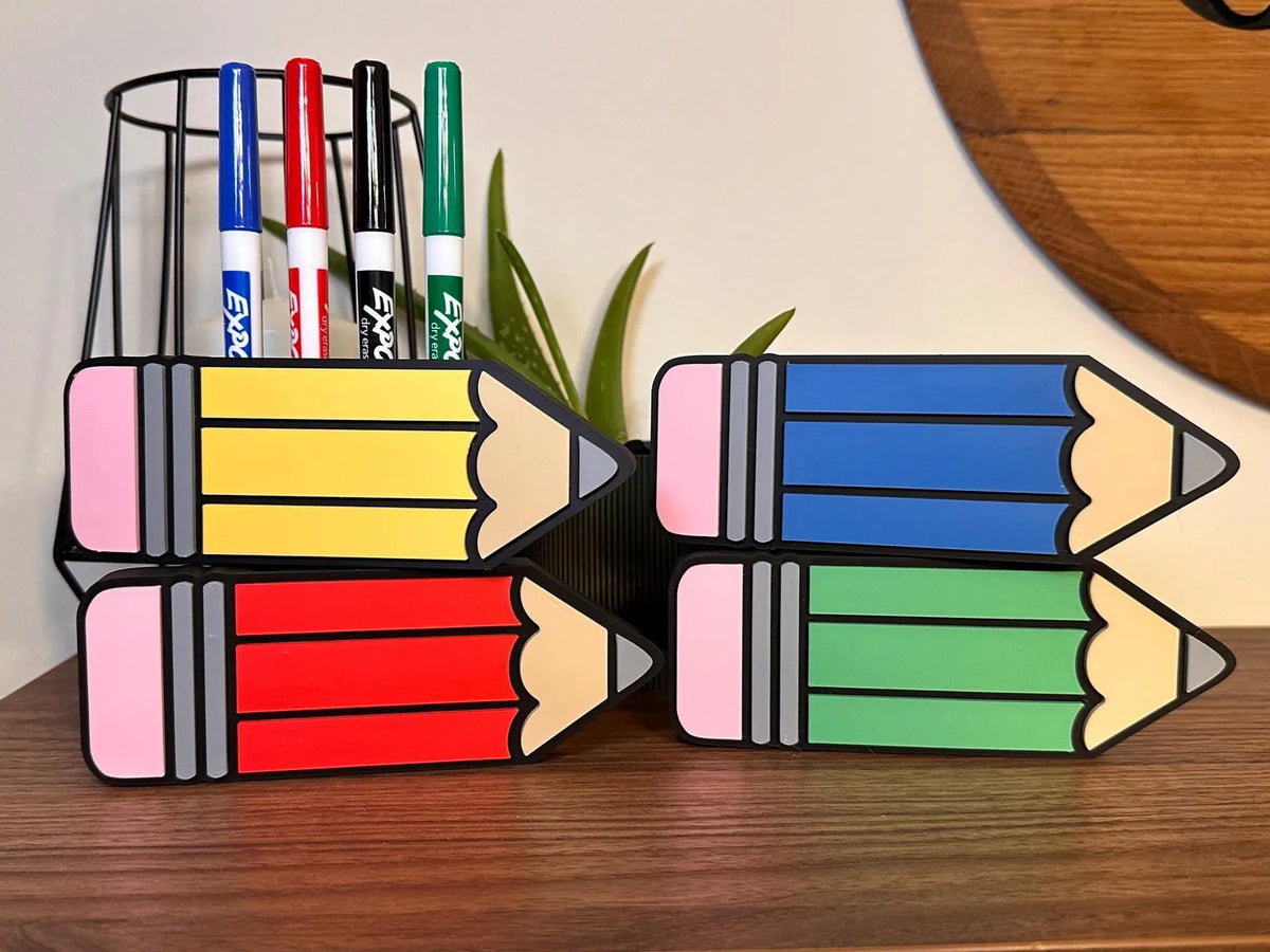 Pencil Dry Erase Marker Holder for Thin Markers | 3D Printed Magnetic or Non-Magnetic Whiteboard Organizer | Teacher Gift